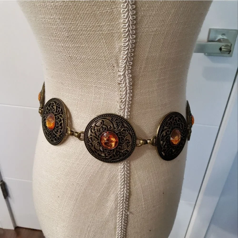 Medallion Brass Belt Size M